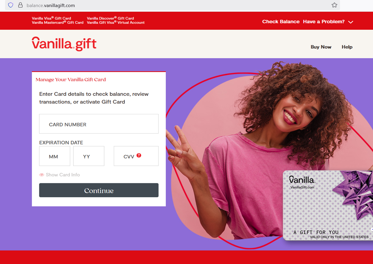 vanilla gift card activation